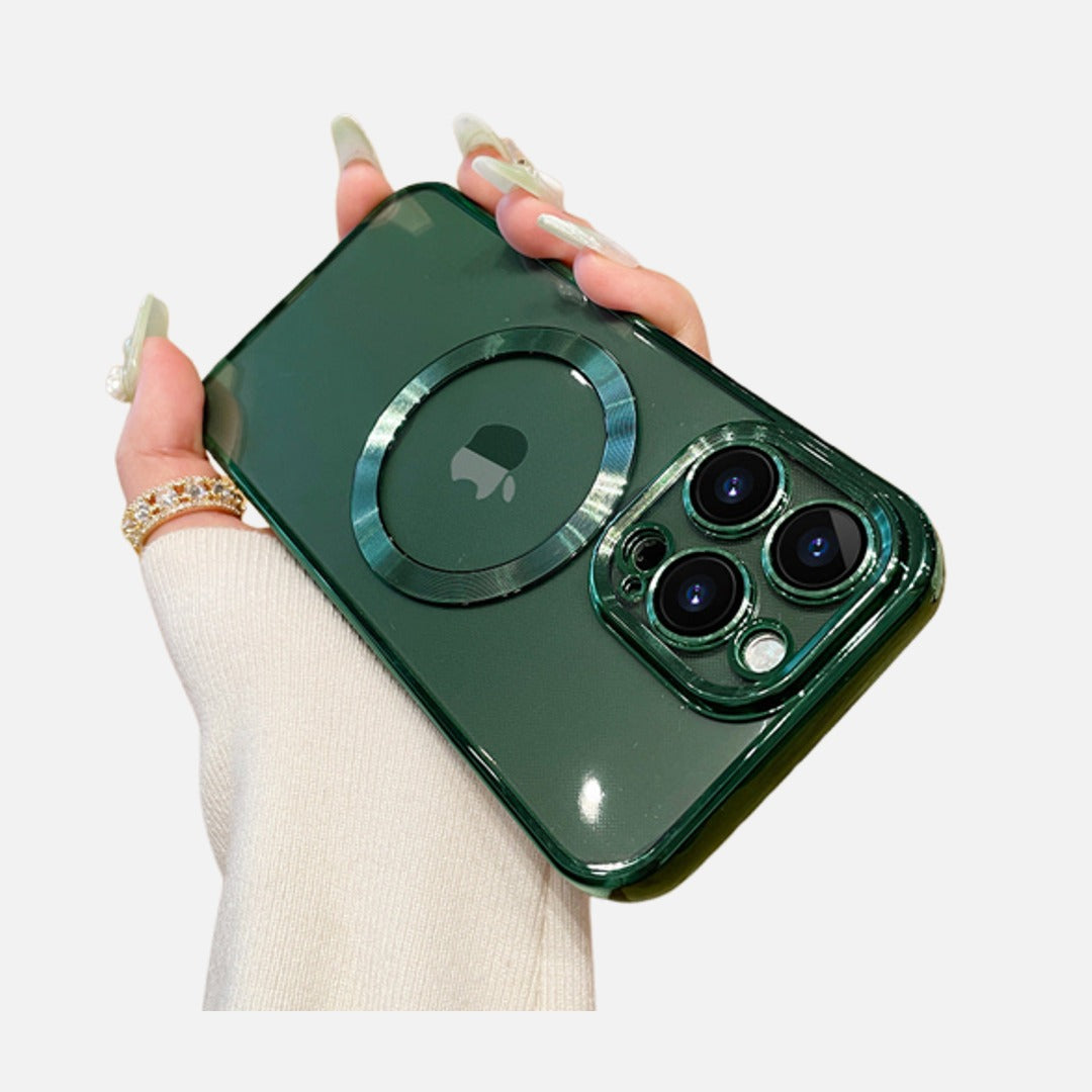 Magnetic Clear iPhone Case — Electroplated TPU